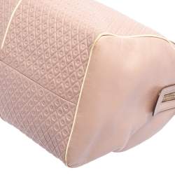 Tod's Pink/White Signature Leather Boston Bag