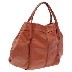 Pre Owned Tod's Orange Leather Tote