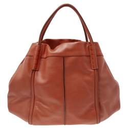 Pre Owned Tod's Orange Leather Tote