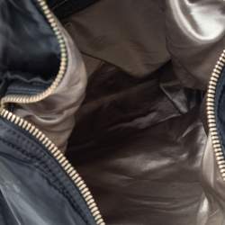 Pre Owned حقيبة هوبو تودز باشمي نايلون وجلد لامع أسود