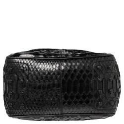 مملوكة مسبقًا حقيبة هوبو تودز جلد ثعبان أسود