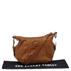 Pre Owned حقيبة هوبو تودز جلد بني بسحاب 