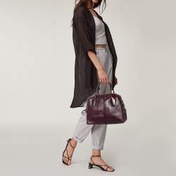Pre Owned Tod's Burgundy Leather D-Styling Satchel