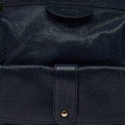Pre Owned Tod's Blue Leather Front Pocket Zip Satchel