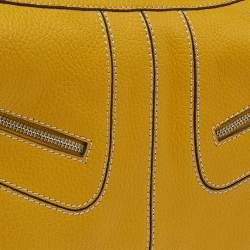 Tod's Yellow Leather Bowling Bag