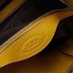 Tod's Yellow Leather Bowling Bag