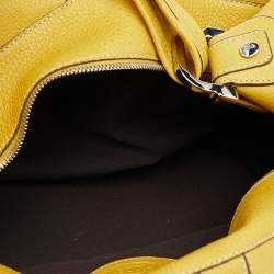 Tod's Yellow Leather Bowling Bag
