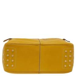 Tod's Yellow Leather Bowling Bag