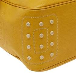 Tod's Yellow Leather Bowling Bag