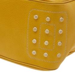 Tod's Yellow Leather Bowling Bag