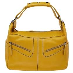 Tod's Yellow Leather Bowling Bag Tod's
