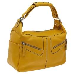 Tod's Yellow Leather Bowling Bag