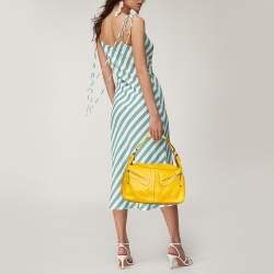 Tod's Yellow Leather Bowling Bag