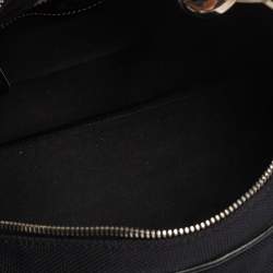 Pre Owned حقيبة كتف تودز كانفاس وجلد أسود 