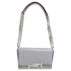 Tod s Grey Leather Mini Double T Shoulder Bag Tod s TLC