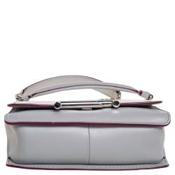 Pre Owned Tod's Grey Leather Mini Double T Shoulder Bag