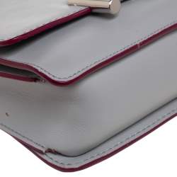 Pre Owned Tod's Grey Leather Mini Double T Shoulder Bag