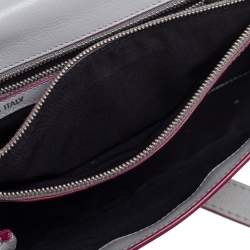 Pre Owned Tod's Grey Leather Mini Double T Shoulder Bag