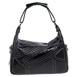 مملوكة مسبقًا Tod's Black Patent Leather Side Pocket Hobo 