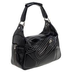 مملوكة مسبقًا Tod's Black Patent Leather Side Pocket Hobo 