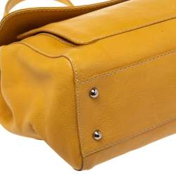 Tod's Yellow Leather Top Handle Bag