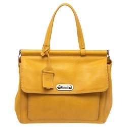 Tod's Yellow Leather Top Handle Bag