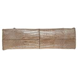 Pre Owned Tod's Metallic Brown Croc Embossed Leather Chain Clutch