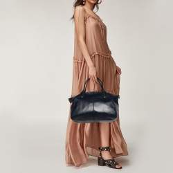 Pre Owned Tod's Navy Blue Leather Tote