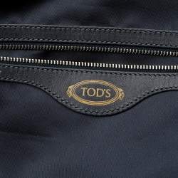 Pre Owned Tod's Navy Blue Leather Tote