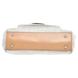Tod's Beige/Brown Canvas And Leather Satchel