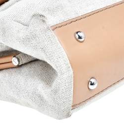 Tod's Beige/Brown Canvas And Leather Satchel