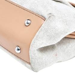 Tod's Beige/Brown Canvas And Leather Satchel
