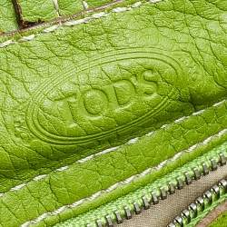 Pre Owned Tod's Green Suede D Bag Media Tote