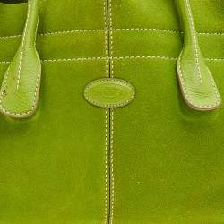 Pre Owned Tod's Green Suede D Bag Media Tote