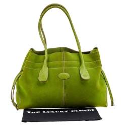 Pre Owned Tod's Green Suede D Bag Media Tote