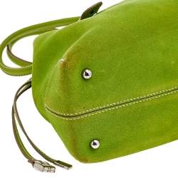 Pre Owned Tod's Green Suede D Bag Media Tote
