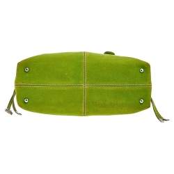 Pre Owned Tod's Green Suede D Bag Media Tote