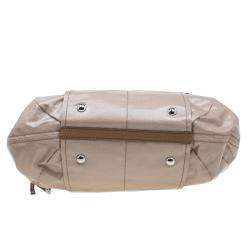 Pre Owned Tod’s Metallic Beige Coated Canvas G-Bag Easy Sacca Grande Tote