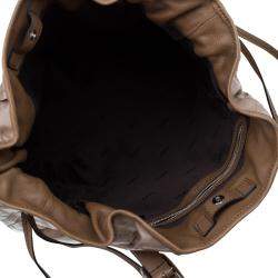 Pre Owned Tod’s Metallic Beige Coated Canvas G-Bag Easy Sacca Grande Tote