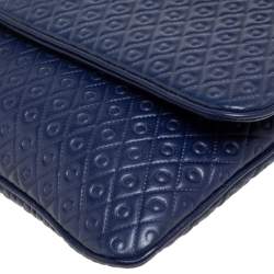 Pre Owned Tod's Blue Leather Signature Clutch