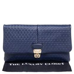 Pre Owned Tod's Blue Leather Signature Clutch