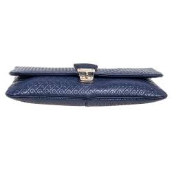 Pre Owned Tod's Blue Leather Signature Clutch