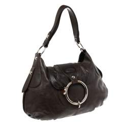 Pre Owned Tod's Dark Brown Leather Preggy Hobo
