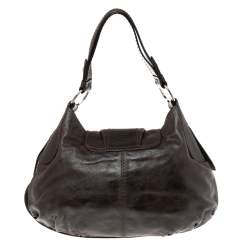 Pre Owned Tod's Dark Brown Leather Preggy Hobo