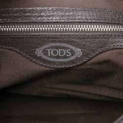 Pre Owned Tod's Dark Brown Leather Preggy Hobo