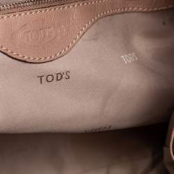 Tod's Dark Beige Leather Ivy Sacca Media Hobo