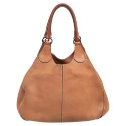 Pre Owned حقيبة هوبو تودز جلد بيج جيب أمامي