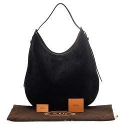 Pre Owned حقيبة هوبو تودز جلد وسويدي أسود