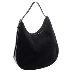 Pre Owned حقيبة هوبو تودز جلد وسويدي أسود