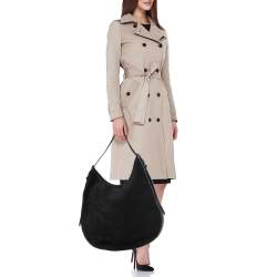 Pre Owned حقيبة هوبو تودز جلد وسويدي أسود